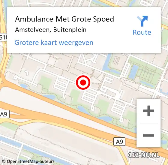 Locatie op kaart van de 112 melding: Ambulance Met Grote Spoed Naar Amstelveen, Buitenplein op 26 april 2024 14:36