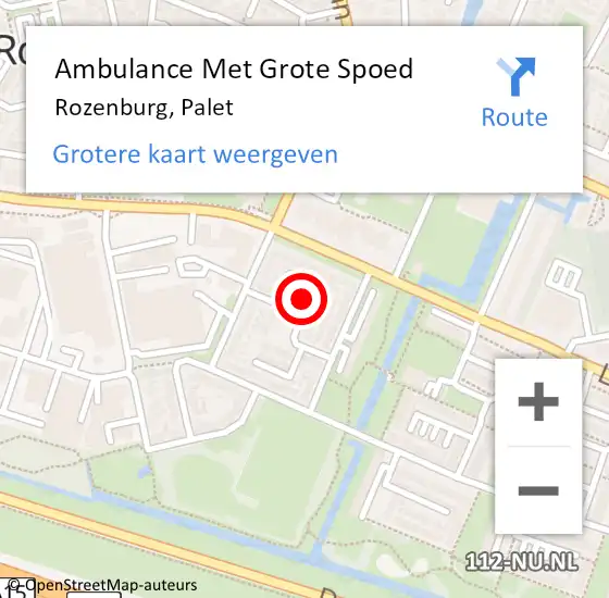 Locatie op kaart van de 112 melding: Ambulance Met Grote Spoed Naar Rozenburg, Palet op 26 april 2024 15:06