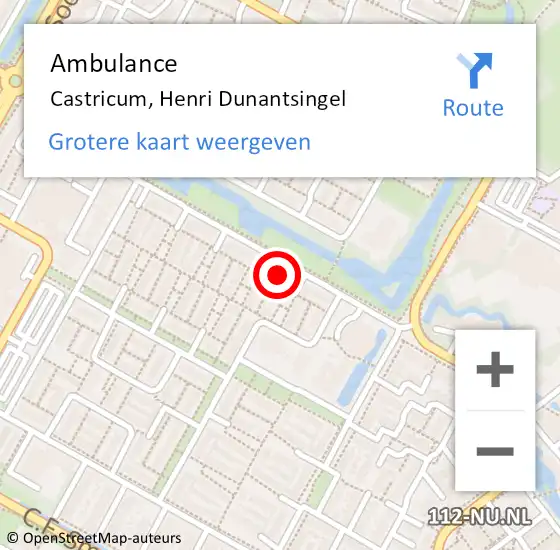 Locatie op kaart van de 112 melding: Ambulance Castricum, Henri Dunantsingel op 26 april 2024 15:22