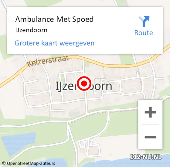 Locatie op kaart van de 112 melding: Ambulance Met Spoed Naar IJzendoorn op 26 april 2024 15:59