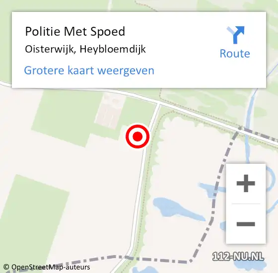 Locatie op kaart van de 112 melding: Politie Met Spoed Naar Oisterwijk, Heybloemdijk op 26 april 2024 16:18