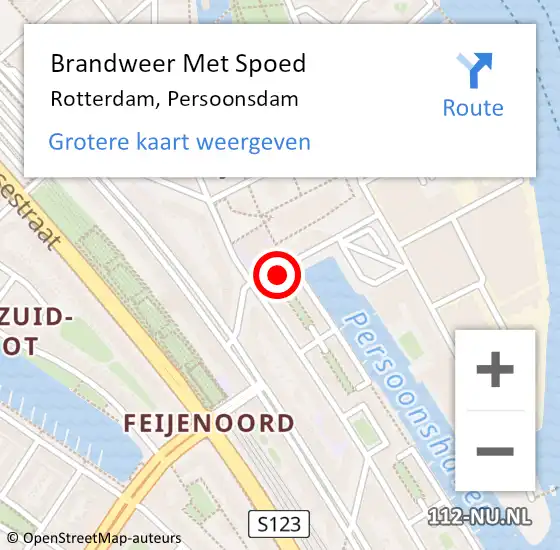 Locatie op kaart van de 112 melding: Brandweer Met Spoed Naar Rotterdam, Persoonsdam op 26 april 2024 17:39