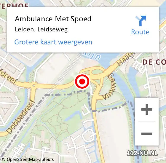 Locatie op kaart van de 112 melding: Ambulance Met Spoed Naar Leiden, Leidseweg op 26 april 2024 17:47
