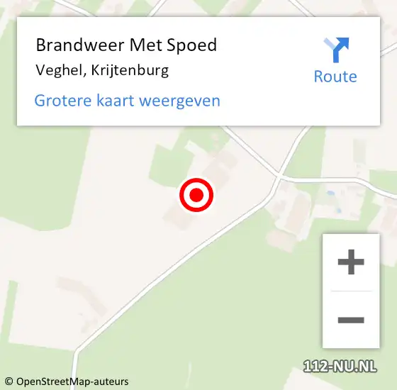 Locatie op kaart van de 112 melding: Brandweer Met Spoed Naar Veghel, Krijtenburg op 26 april 2024 17:55