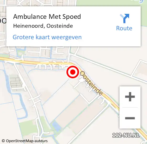 Locatie op kaart van de 112 melding: Ambulance Met Spoed Naar Heinenoord, Oosteinde op 26 april 2024 18:40