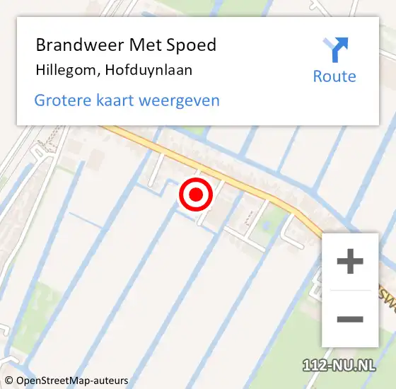 Locatie op kaart van de 112 melding: Brandweer Met Spoed Naar Hillegom, Hofduynlaan op 26 april 2024 19:25