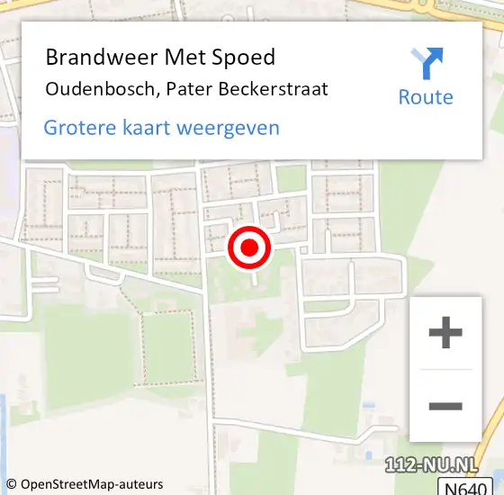 Locatie op kaart van de 112 melding: Brandweer Met Spoed Naar Oudenbosch, Pater Beckerstraat op 26 april 2024 20:04