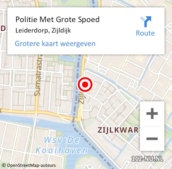 Locatie op kaart van de 112 melding: Politie Met Grote Spoed Naar Leiderdorp, Zijldijk op 26 april 2024 21:58