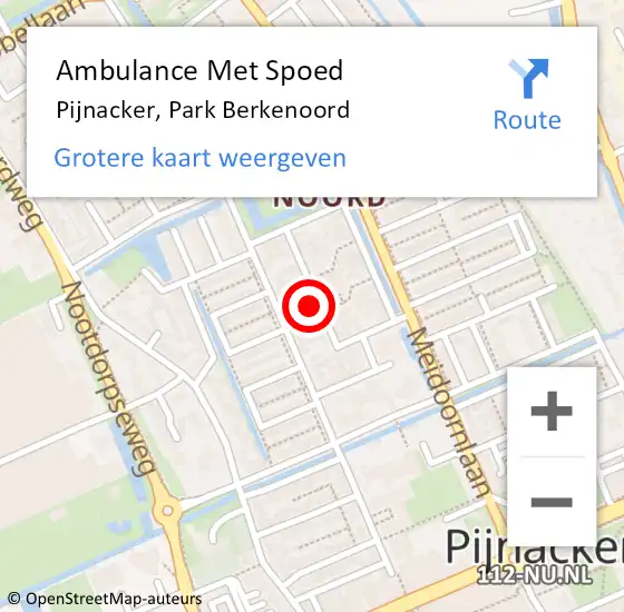 Locatie op kaart van de 112 melding: Ambulance Met Spoed Naar Pijnacker, Park Berkenoord op 27 april 2024 00:09
