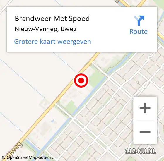 Locatie op kaart van de 112 melding: Brandweer Met Spoed Naar Nieuw-Vennep, IJweg op 27 april 2024 03:55