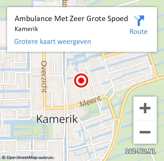 Locatie op kaart van de 112 melding: Ambulance Met Zeer Grote Spoed Naar Kamerik op 27 april 2024 04:18