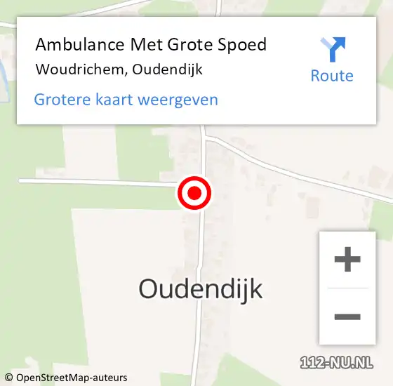 Locatie op kaart van de 112 melding: Ambulance Met Grote Spoed Naar Woudrichem, Oudendijk op 27 april 2024 04:46