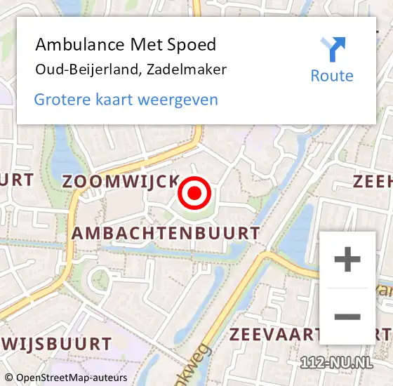 Locatie op kaart van de 112 melding: Ambulance Met Spoed Naar Oud-Beijerland, Zadelmaker op 27 april 2024 06:59