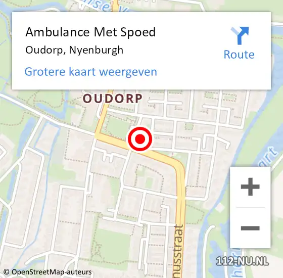 Locatie op kaart van de 112 melding: Ambulance Met Spoed Naar Oudorp, Nyenburgh op 27 april 2024 07:56