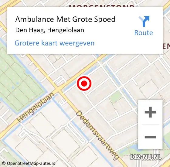 Locatie op kaart van de 112 melding: Ambulance Met Grote Spoed Naar Den Haag, Hengelolaan op 27 april 2024 08:14