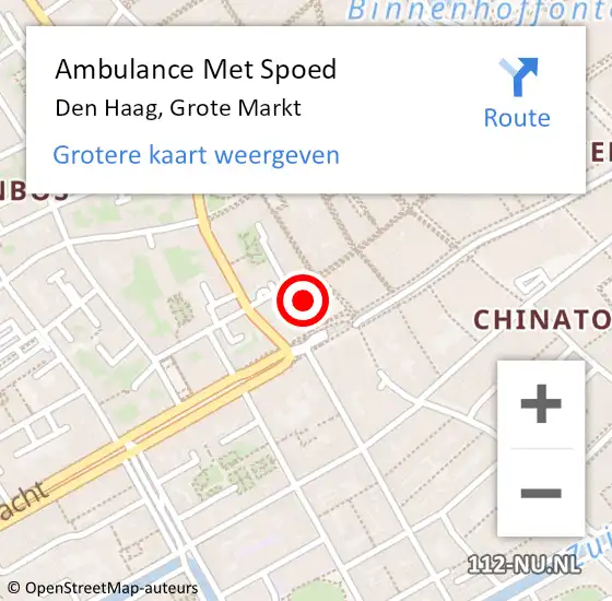 Locatie op kaart van de 112 melding: Ambulance Met Spoed Naar Den Haag, Grote Markt op 27 april 2024 09:20
