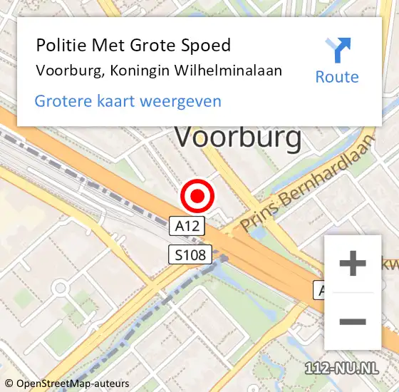 Locatie op kaart van de 112 melding: Politie Met Grote Spoed Naar Voorburg, Koningin Wilhelminalaan op 27 april 2024 10:06