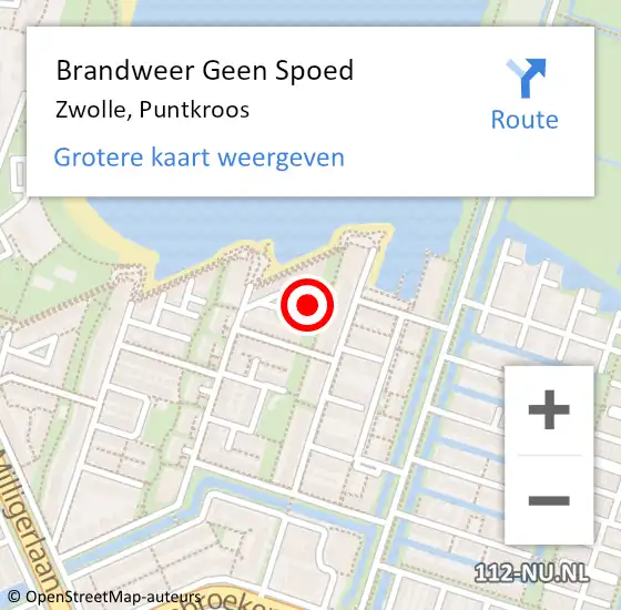Locatie op kaart van de 112 melding: Brandweer Geen Spoed Naar Zwolle, Puntkroos op 27 april 2024 14:44