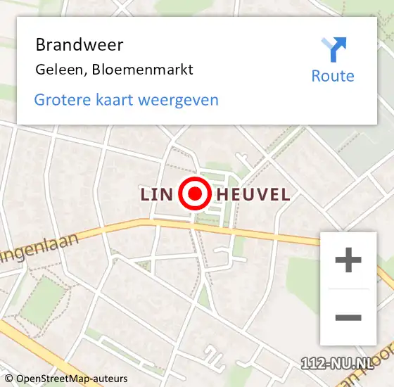 Locatie op kaart van de 112 melding: Brandweer Geleen, Bloemenmarkt op 3 oktober 2014 20:26