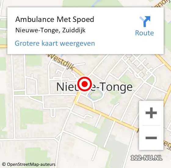 Locatie op kaart van de 112 melding: Ambulance Met Spoed Naar Nieuwe-Tonge, Zuiddijk op 28 april 2024 01:37