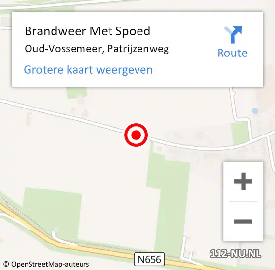 Locatie op kaart van de 112 melding: Brandweer Met Spoed Naar Oud-Vossemeer, Patrijzenweg op 3 oktober 2014 22:43