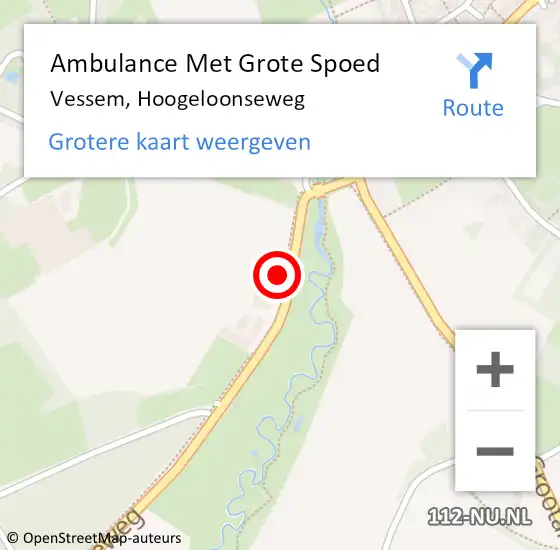 Locatie op kaart van de 112 melding: Ambulance Met Grote Spoed Naar Vessem, Hoogeloonseweg op 4 oktober 2014 07:01