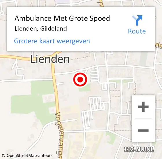 Locatie op kaart van de 112 melding: Ambulance Met Grote Spoed Naar Lienden, Gildeland op 4 oktober 2014 12:04