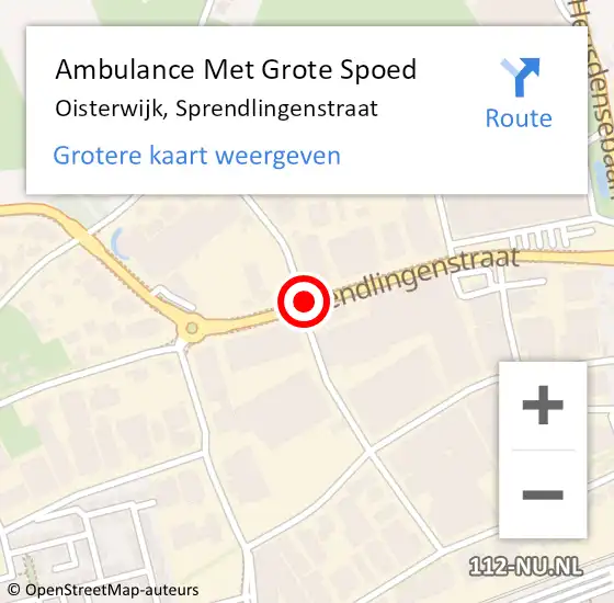 Locatie op kaart van de 112 melding: Ambulance Met Grote Spoed Naar Oisterwijk, Sprendlingenstraat op 16 oktober 2013 17:14