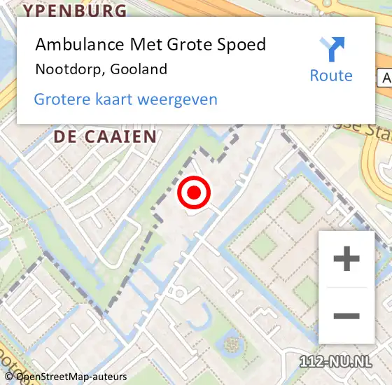 Locatie op kaart van de 112 melding: Ambulance Met Grote Spoed Naar Nootdorp, Gooland op 6 oktober 2014 06:12