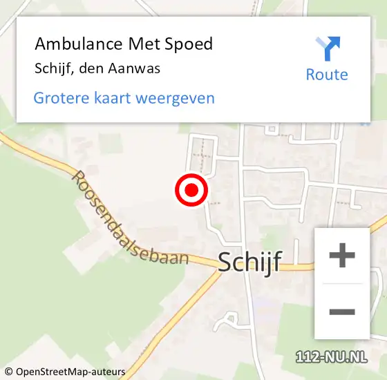 Locatie op kaart van de 112 melding: Ambulance Met Spoed Naar Schijf, den Aanwas op 6 oktober 2014 11:01