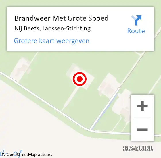 Locatie op kaart van de 112 melding: Brandweer Met Grote Spoed Naar Nij Beets, Janssen-Stichting op 6 oktober 2014 17:55