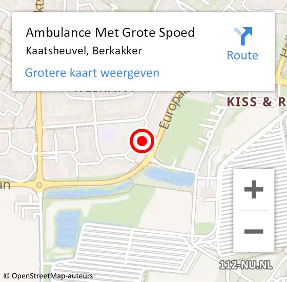 Locatie op kaart van de 112 melding: Ambulance Met Grote Spoed Naar Kaatsheuvel, Berkakker op 7 oktober 2014 11:05