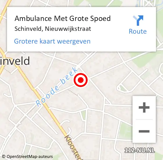 Locatie op kaart van de 112 melding: Ambulance Met Grote Spoed Naar Schinveld, Nieuwwijkstraat op 7 oktober 2014 11:36