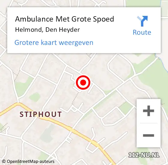 Locatie op kaart van de 112 melding: Ambulance Met Grote Spoed Naar Helmond, Den Heyder op 7 oktober 2014 19:01