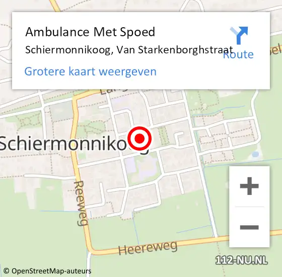 Locatie op kaart van de 112 melding: Ambulance Met Spoed Naar Schiermonnikoog, Van Starkenborghstraat op 9 oktober 2014 10:37