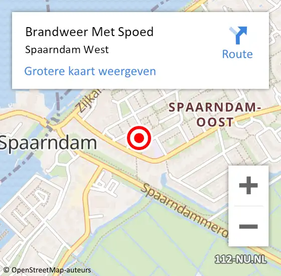 Locatie op kaart van de 112 melding: Brandweer Met Spoed Naar Spaarndam West op 9 oktober 2014 20:36