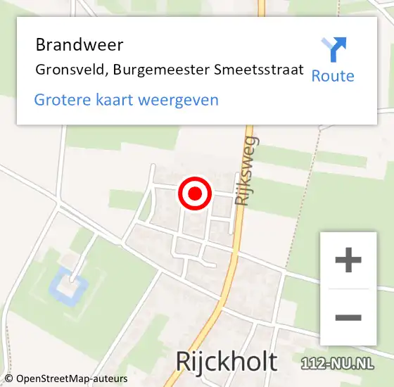 Locatie op kaart van de 112 melding: Brandweer Gronsveld, Burgemeester Smeetsstraat op 10 oktober 2014 05:16