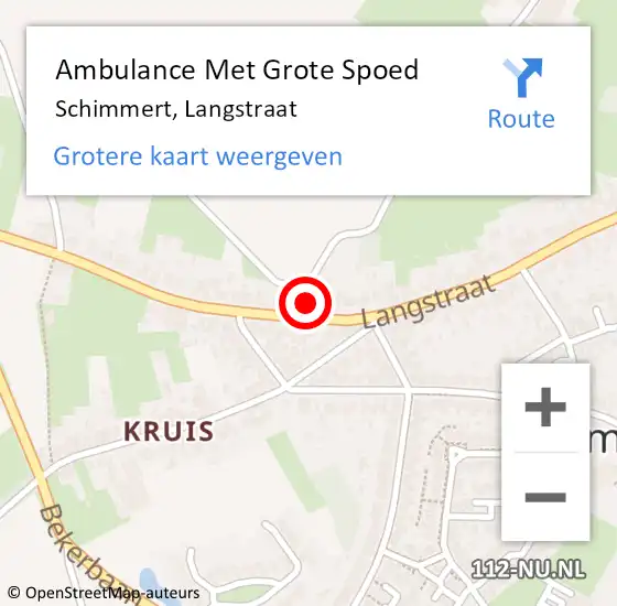 Locatie op kaart van de 112 melding: Ambulance Met Grote Spoed Naar Schimmert, Langstraat op 10 oktober 2014 05:20