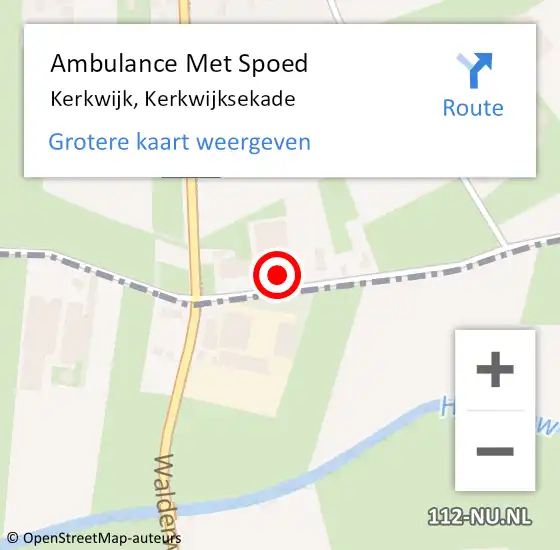 Locatie op kaart van de 112 melding: Ambulance Met Spoed Naar Kerkwijk, Kerkwijksekade op 10 oktober 2014 15:23