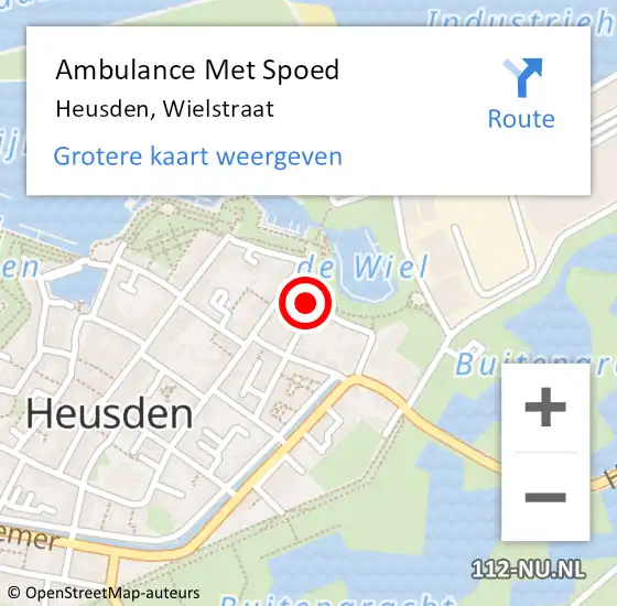 Locatie op kaart van de 112 melding: Ambulance Met Spoed Naar Heusden, Wielstraat op 11 oktober 2014 09:53