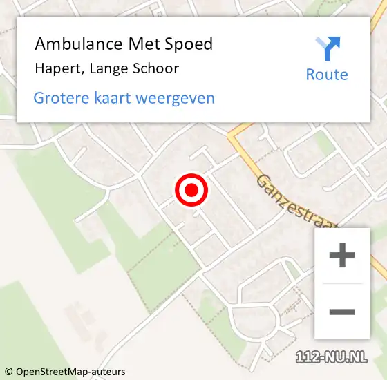 Locatie op kaart van de 112 melding: Ambulance Met Spoed Naar Hapert, Lange Schoor op 12 oktober 2014 13:25