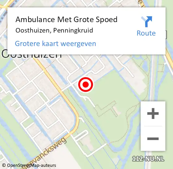 Locatie op kaart van de 112 melding: Ambulance Met Grote Spoed Naar Oosthuizen, Penningkruid op 12 oktober 2014 15:32