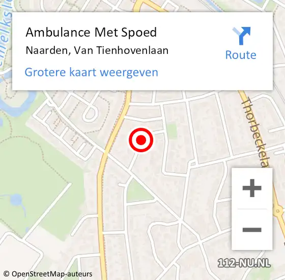 Locatie op kaart van de 112 melding: Ambulance Met Spoed Naar Naarden, Van Tienhovenlaan op 17 oktober 2013 12:38