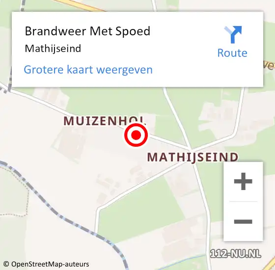 Locatie op kaart van de 112 melding: Brandweer Met Spoed Naar Mathijseind op 12 oktober 2014 21:49