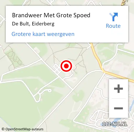 Locatie op kaart van de 112 melding: Brandweer Met Grote Spoed Naar De Bult, Eiderberg op 13 oktober 2014 08:09