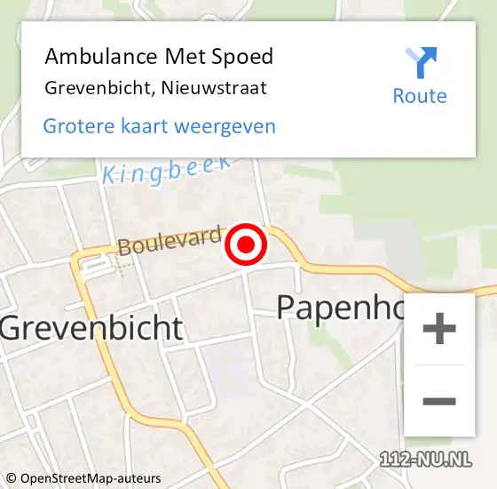 Locatie op kaart van de 112 melding: Ambulance Met Spoed Naar Grevenbicht, Nieuwstraat op 14 oktober 2014 06:16