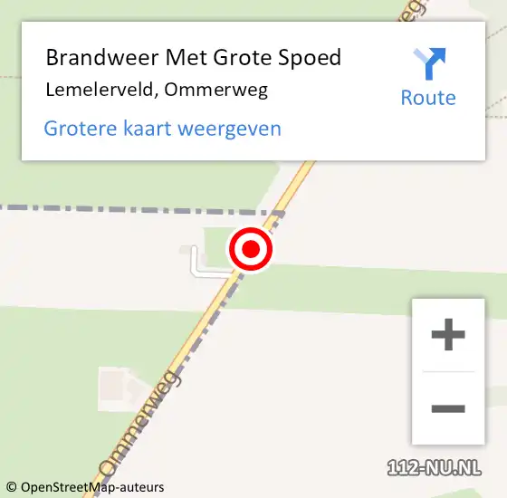 Locatie op kaart van de 112 melding: Brandweer Met Grote Spoed Naar Lemelerveld, Ommerweg op 14 oktober 2014 16:14