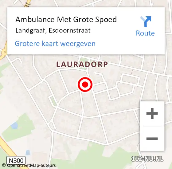 Locatie op kaart van de 112 melding: Ambulance Met Grote Spoed Naar Landgraaf, Esdoornstraat op 14 oktober 2014 18:39