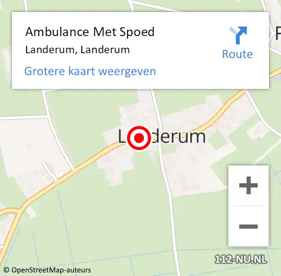 Locatie op kaart van de 112 melding: Ambulance Met Spoed Naar Landerum, Landerum op 15 oktober 2014 13:45