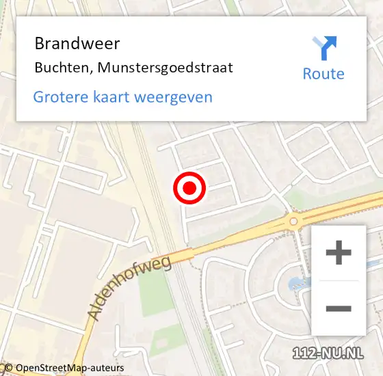 Locatie op kaart van de 112 melding: Brandweer Buchten, Munstersgoedstraat op 17 oktober 2013 17:28